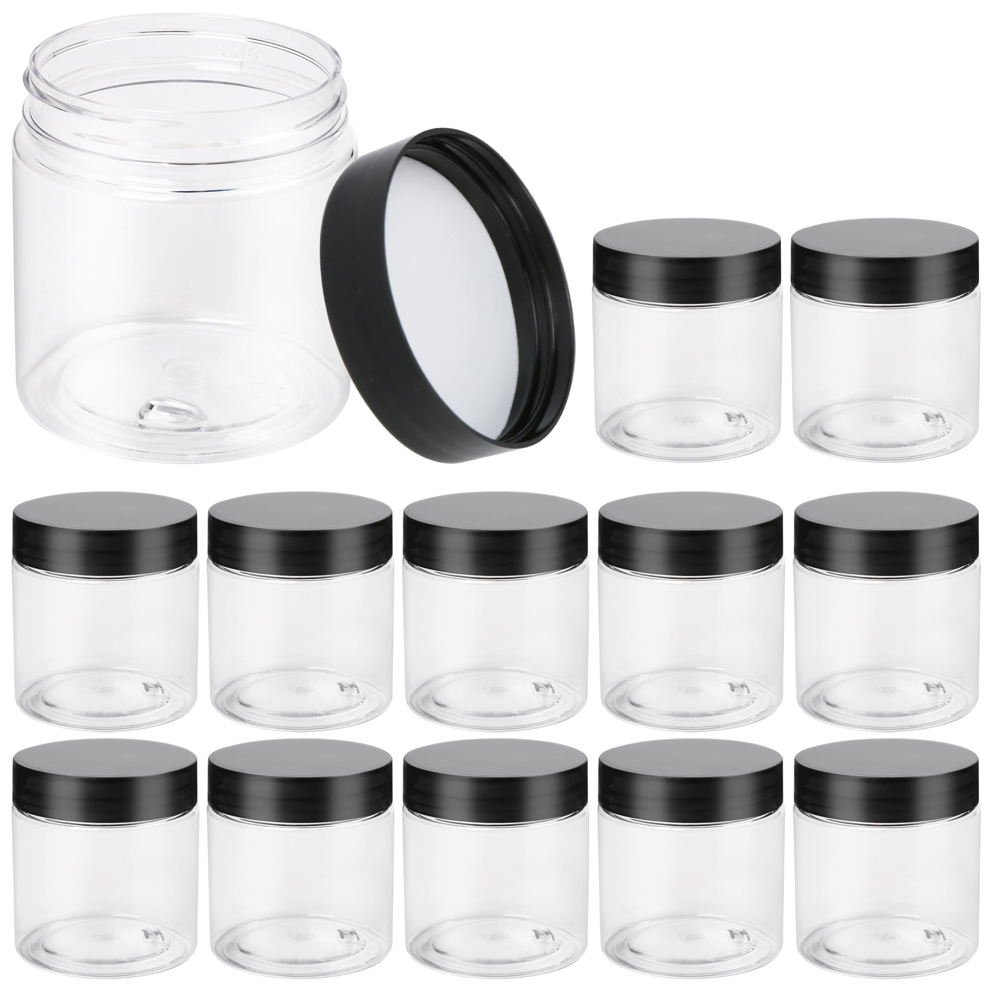 4 oz White Round Wide-Mouth Plastic Jars - Pack of 18 BPA Free Cosmeti —  CHIMIYA