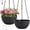 Black, variant on 2 Pack Hanging Planters for Indoor Outdoor Plants, 9 Inch Flower Pots with Drainage Holes and Chains, Plastic Hanging Baskets with S-Hooks and Ceiling Hooks for Home and Garden Decor (Speckled White)