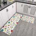 thumbnail image 2 of Pioneer Flower Floral Print Pattern Kitchen Rugs Sets Of 2, Anti Fatigue Non Slip Washable Floor Mats for Kitchen Sink Laundry, 17X30 Inch + 17X47 Inch, 2 of 6