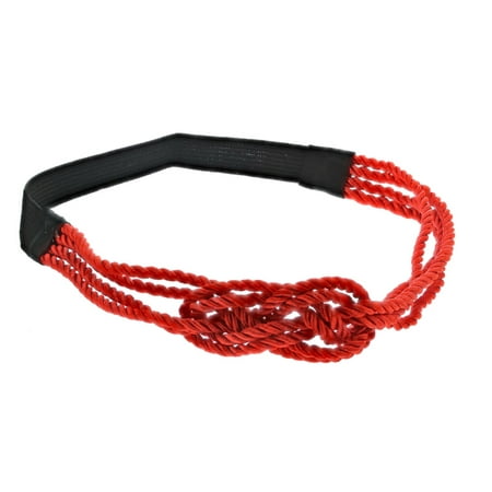 Making Waves Women's Nautical Rope Sailor's Knot Headband, Red