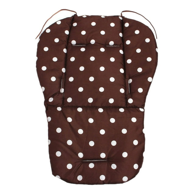 Asiento Cochecito para Bebé Cojín para Silla Paseo Alfombrilla Algodón Punto Blanco Marrón