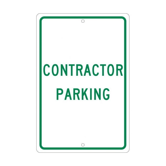 NMC Signs Tm50H, Contractor Parking Sign, 18 X 12, Aluminum .063