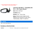 thumbnail image 2 of Left Driver Side Mirror - Compatible with 2014 - 2021 Toyota 4Runner 2015 2016 2017 2018 2019 2020, 2 of 2