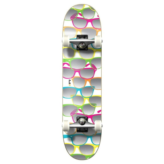 Yocaher Graphic Complete 31" x 7.75" Skateboard - Shades White