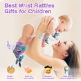thumbnail image 4 of Wrist Rattle Foot Finder Socks Set for Baby Arm Hand Rattle Feet Leg Ankle Socks Newborn Soft Sensory Toys Baby Socks Newborn Rattles Toys Easter Gifts 0-3 6-12 Months Infant Girl Boy, 4 of 6