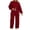 Wine, variant on Luvrsol Womens Sets 2 Piece Outfits Solid Relaxed Tracksuit Set Crew Neck Long Sleeve Shirt & Loose Long Pants S-2XL