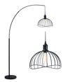thumbnail image 6 of 69" Modern Arc Floor Lamp w Hanging Cage Shade Industrial Standing Lamp, Black, 6 of 10