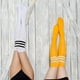 thumbnail image 4 of pares de calcetines hasta el muslo a rayas sobre la rodilla medias finas medias largas hasta la rodilla, 4 of 5
