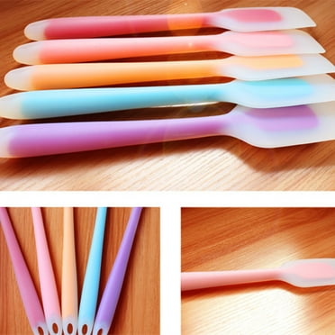 VerPetridure 5 Pcs Silicone Spatulas,8.3 inch Rubber Spatula Heat Resistant Seamless One Piece Design Non-Stick Flexible Scrapers Baking Mixing Tools Kitchen Gadgets