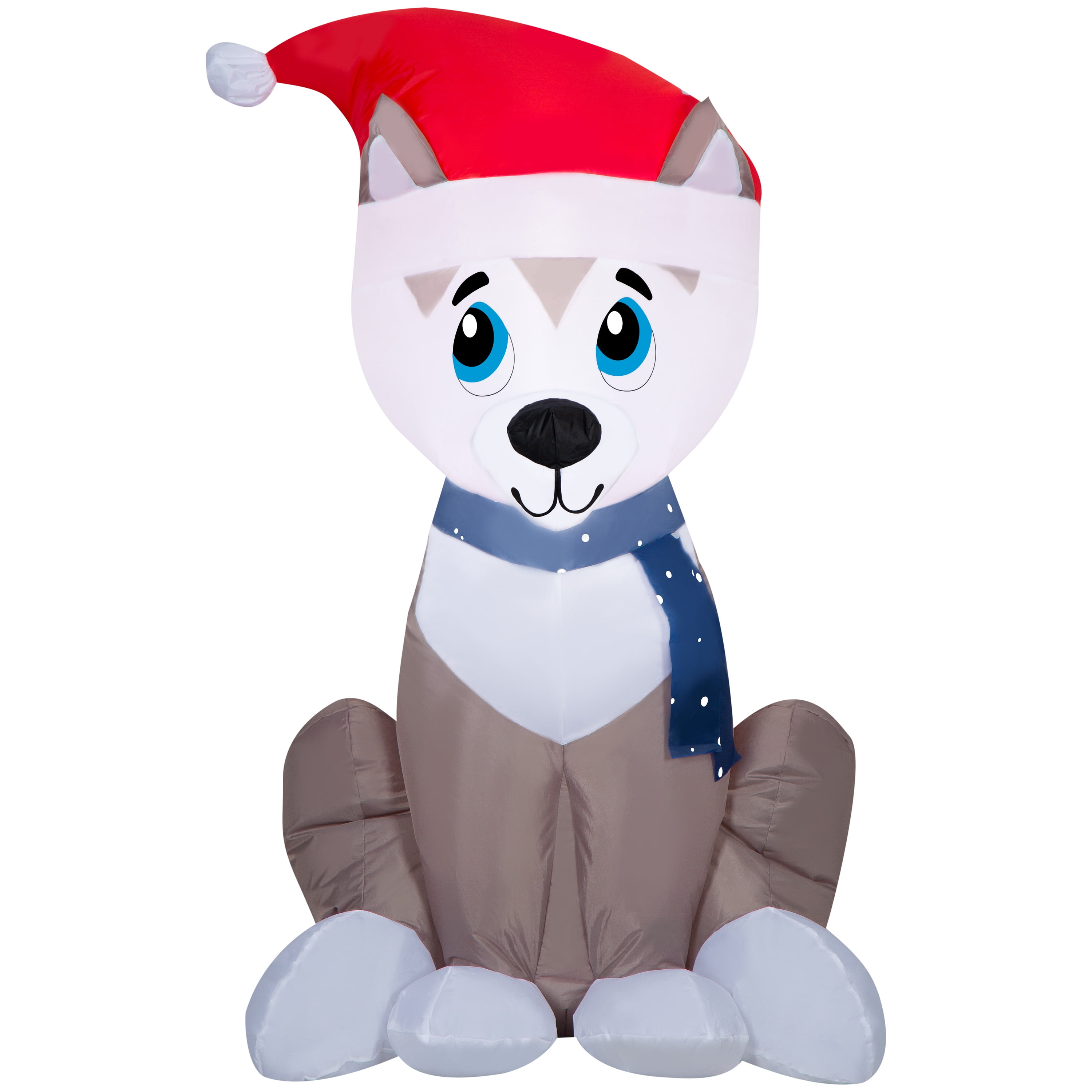 3.5 foot tall Airblown Inflatables Holiday Time Christmas Husky Dog