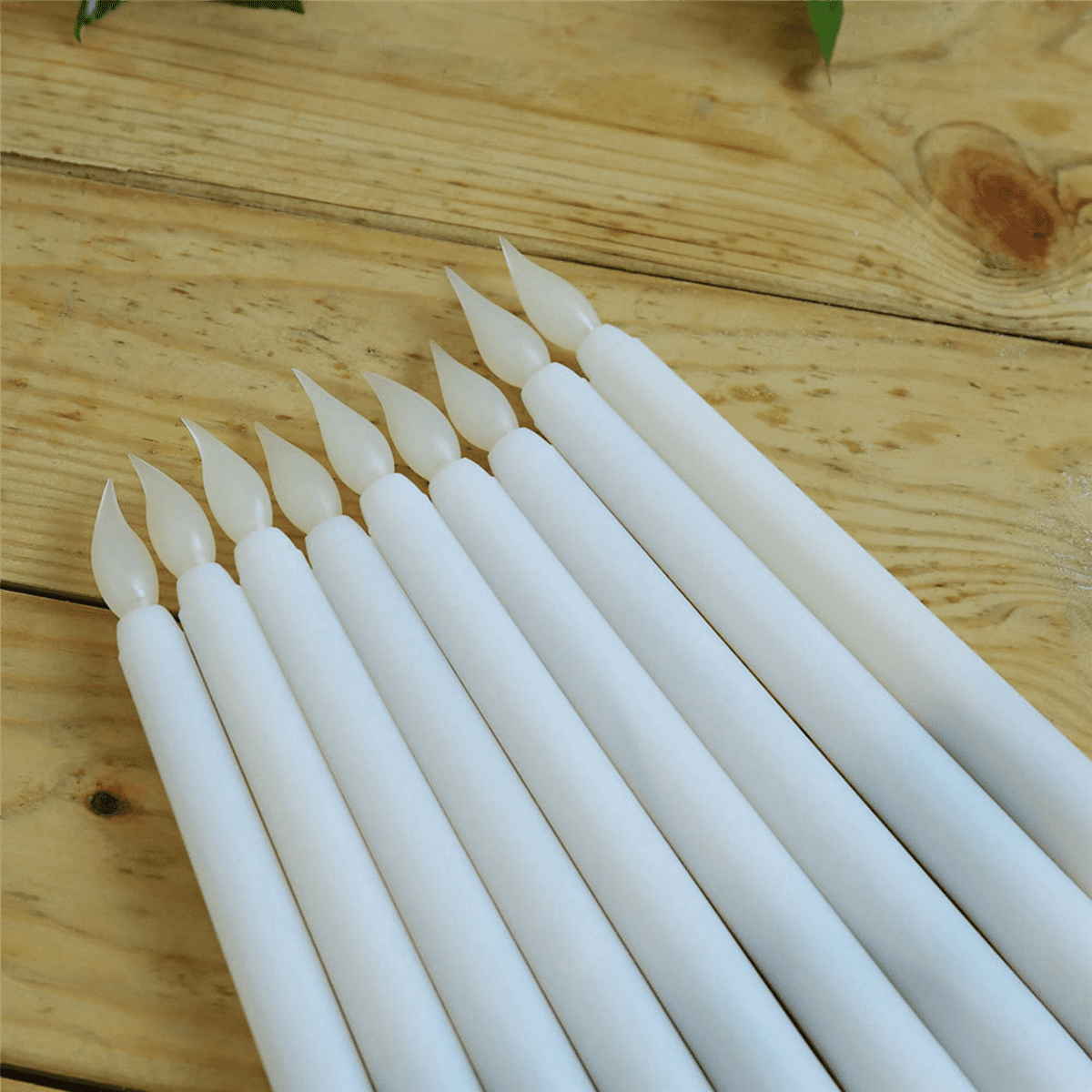12Pcs Flameless Taper Candles Flickering with 10-Key Remote Timer, Battery Operated LED Candlesticks Window Candles