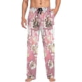 thumbnail image 4 of Watercolor Floral Pink Ghost Pajama Pants, Men's Lounge Pants Light with Drawstring and Pockets, Christmas New Year Birthday Father's Day Gifts, Medium, 4 of 7