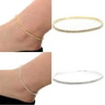thumbnail image 3 of Transemion Anklets Glitter Rhinestone Adjustable Gold Silver Ankle Bracelet for Women Gold 1Set, 3 of 6