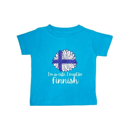 

Inktastic I m So Cute I Must be Finnish Sunflower Finland Flag Gift Baby Boy or Baby Girl T-Shirt