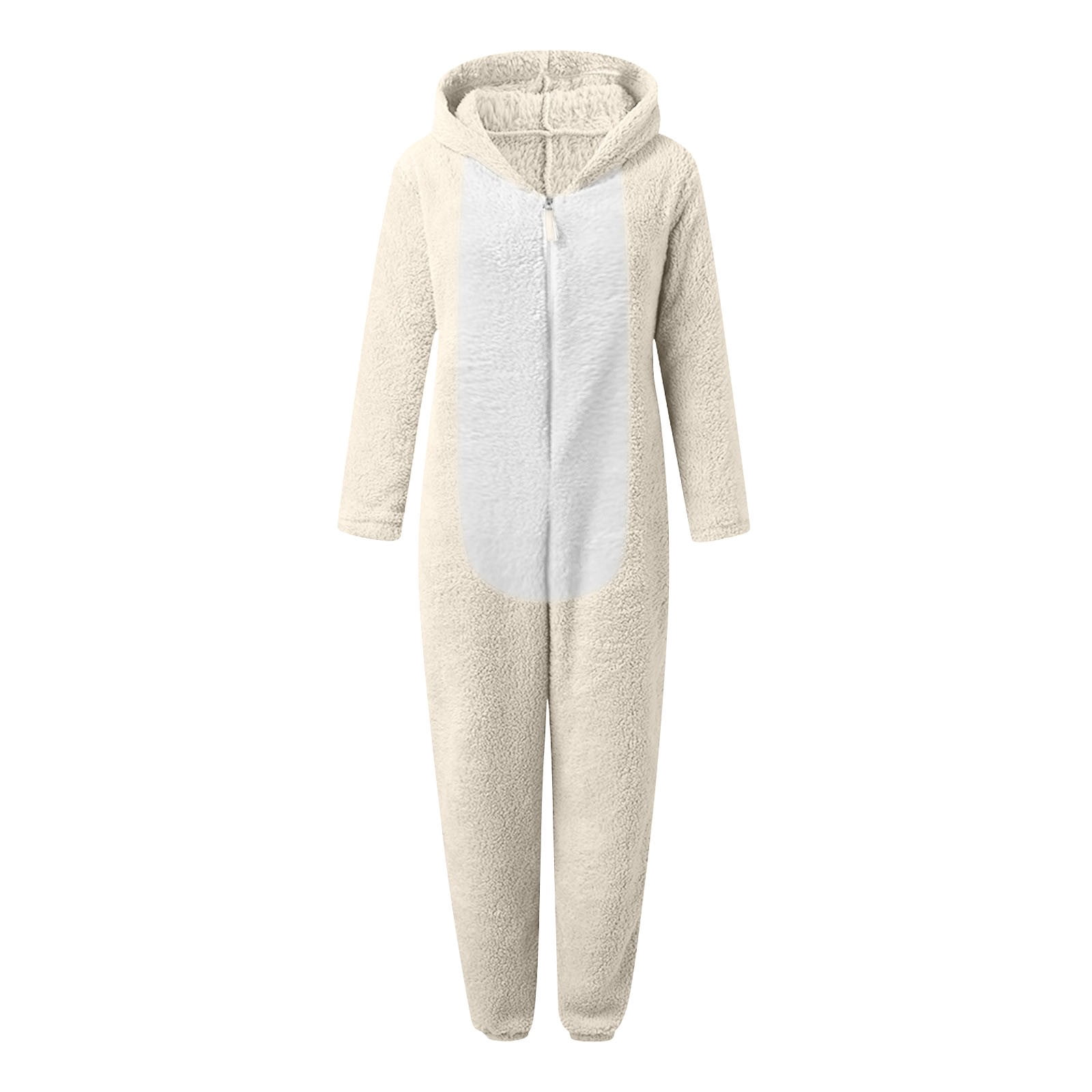 YunPes Girls Fleece Onesie Warm Animal Fleece Bed Jumpsuit Kids Cute Winter Plain Zip Up Long Sleeve Soft Fuzzy Bear Hooded Romper