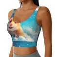 thumbnail image 2 of Fotbe Cloud Cute Hamster Sujetador Deportivo Largo sin Aros para Mujer con Almohadillas y Soporte Medio, Transpirable y Absorbente, Camiseta Tipo Chaleco o Tank Top-Small, 2 of 8