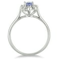 thumbnail image 2 of SZUL Women's 6x4MM Tanzanite and Diamond Flower Ring in 10K White Gold, 2 of 5