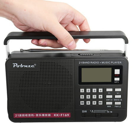 Portable AM FM Radio MP3 Music Player Outdoor Speaker Radio Receiver with Flashlight Full Bands AM SW USB TF Built-in