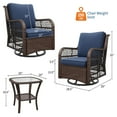 thumbnail image 2 of 3 Piece Swivel Rocking Patio Chair Set with 4 Inch Thick Cushions, All Weather Wicker Glider Chairs and Coffee Table, 360 Degree Rotation Outdoor Furniture for Porch Balcony Deck, Blue Apricot Red, 2 of 7