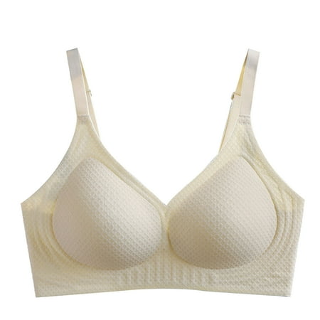 Gnurob Seamless Bra for Women Beauty Back Smoothing Bras Wireless Push Up Bralette Adjustable Straps Underwear Full Coverage Brassiere Everyday Bralette Clearance Saving White X-Large