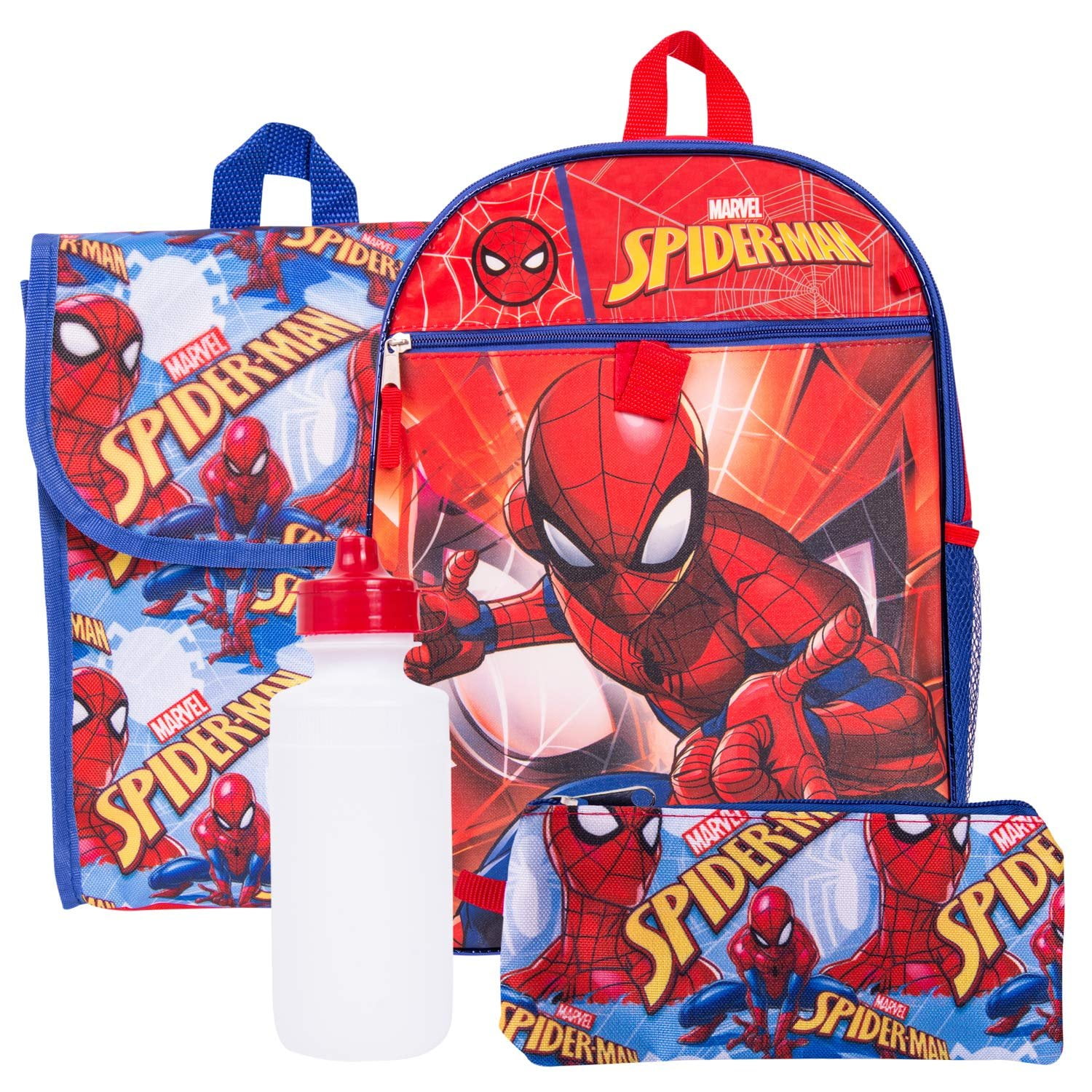 spider man 5 piece backpack