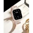 thumbnail image 3 of TOYOUTHS Slim Leather Compatible with Apple Watch Band for Women 38/40/41/42/44/45/46/49mm , Premium Leather Strap with A-Shape Metal Buckle for iWatch Series 10 9 8 7 6 5 4 3 2 1 SE Ultra 1/2, 3 of 6