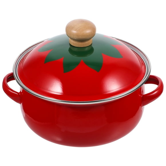 Cooking Pot Household Enamel Soup Pot Decorative Stew Pot Kitchen Cooking Pot with Lid