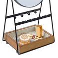 thumbnail image 5 of Hives and Honey Lina Round Black Metal Double-Sided Magnifying Mirror with Jewelry Storage, 5 of 7