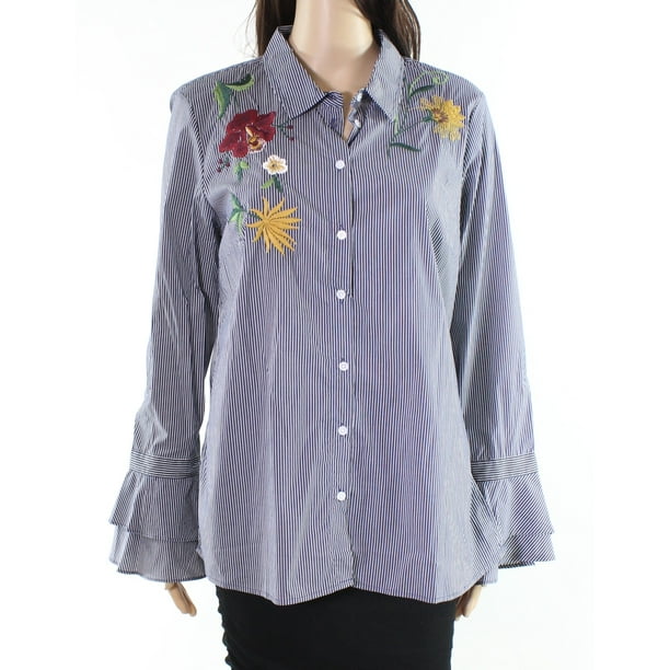 14th & Union - 14th & Union NEW Blue Womens Size Large L Embroidered ...