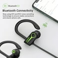 thumbnail image 3 of Letsfit Bluetooth Headphones, hiFf Stereo In-Ear Earphones w/Mic Noise Cancelling, Black Green, 3 of 8