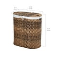 thumbnail image 3 of Seville Classics Hand-Woven Oval Double Laundry Hamper /w Liner, Mocha, 3 of 9