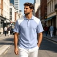 thumbnail image 2 of Trgacdwlo Cotton Linen Men Polo Shirts Color Block Raglan Men's Shirts Short Sleeve Summer Lightweight Moisture Wicking Golf Polo Shirt Men, 2 of 7
