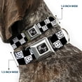 thumbnail image 2 of Buckle-Down Pet Collar, Dog Collar Metal Seatbelt Buckle, Smiley Sad Face Checker Black White, 20 to 31 Inches 1.5 Inch Wide, 2 of 8