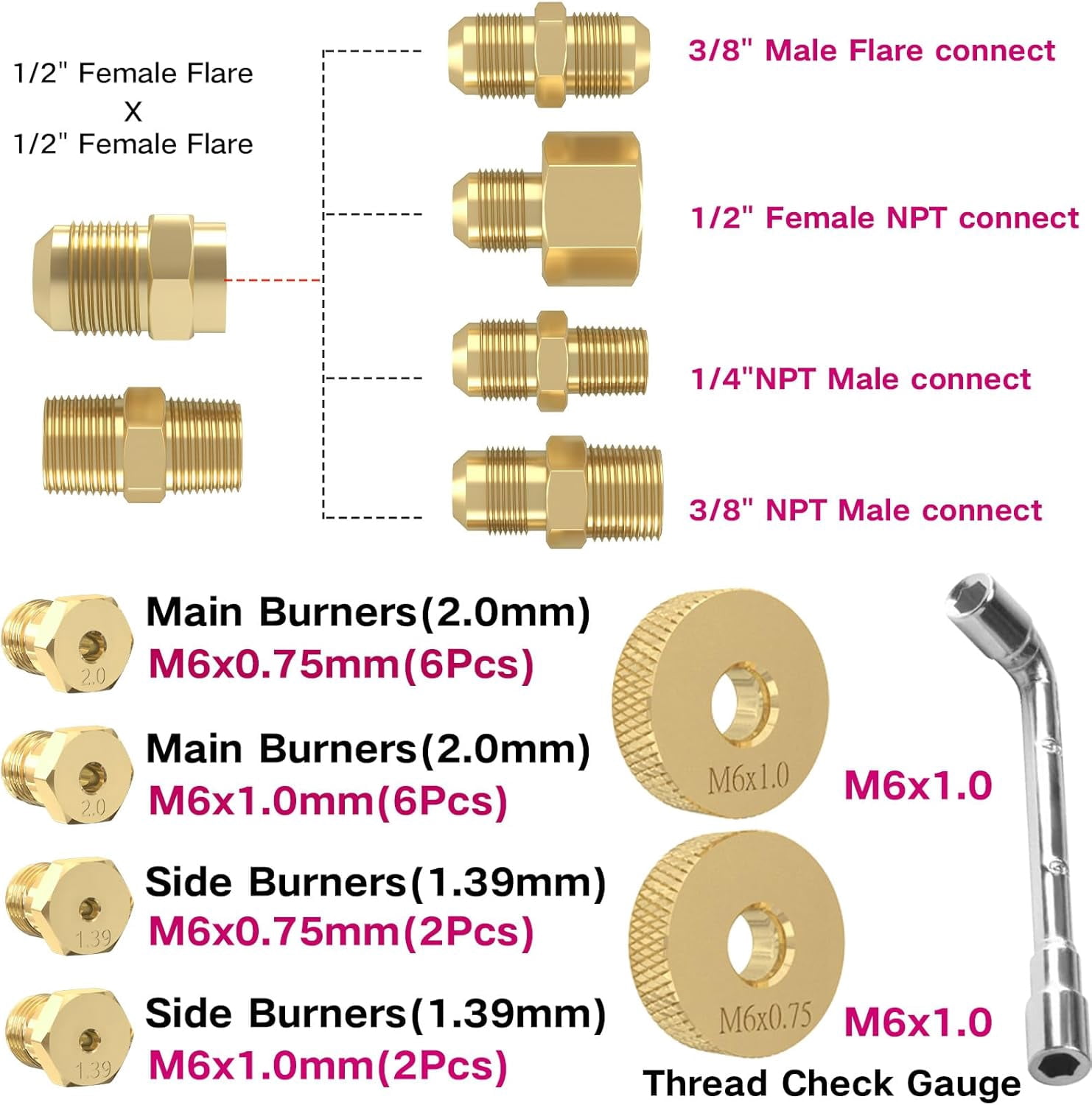 NQN 48FT 1/2" ID Natural Gas Hose with Quick Connect Fitting for BBQ, Grill, Pizza Oven, Patio Heater. for Weber, Char-Broil, Pizza Oven, Patio Heater,NG Grill and Natural Gas Conversion Kit