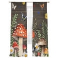 thumbnail image 7 of Spring Mushrooms Sheer Curtains 108 Inch Length 2 Panels Set, Farmhouse Pastoral Botanical Brown Wood Voile Window Treatment Semi Sheer Long Curtains Drapes for Bedroom/Living Room/Kitchen 52"x108"x2, 7 of 7