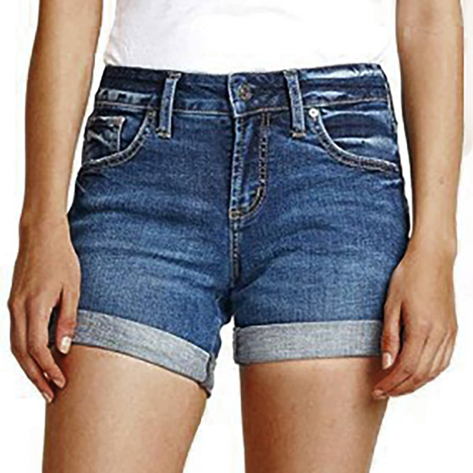 Leesechin Women's Shorts Clearance Jean Capris Juniors Shorts Solid