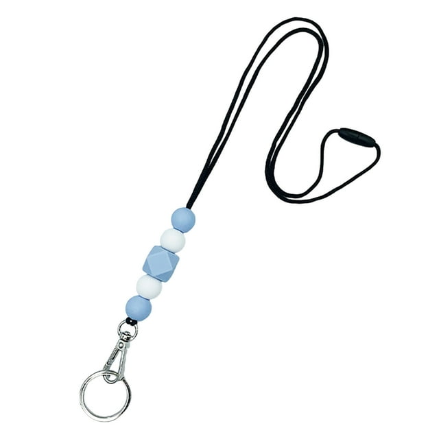 LCXmlly Beaded Lanyard Adjustable Length ID Badge Beaded Lanyard Non Rusting Reusable Silicone Breakaway
