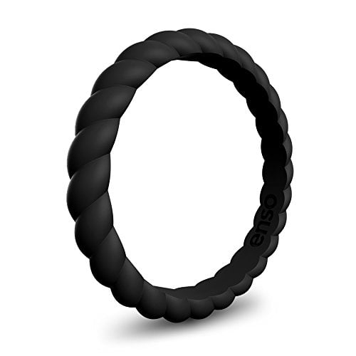 .8mm Thick Enso Rings Stackable Beaded Silicone Wedding Ring Comfortable Minimalist Band 2.5mm Wide Hypoallergenic Unisex Stackable Wedding Band 