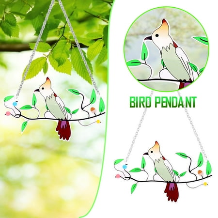 

loopsun CardinalBird Multicolor Bird Color Acrylic Pendant Window Panel Suncatcher