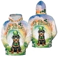 thumbnail image 3 of Happy St. Patrick’s Day Rottweiler with Green Hat Shamrocks Rainbow All Over Print 3D Hoodie Unisex Merch Hoodies Rottie Dog Lover Gifts Idea - 03007, 3 of 6