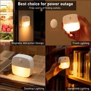 Rechargeable LED Motion Sensor Night Light, [3 Pack] Stick-On Night Light, Stair Sensor Lights Indoors, Auto/ON/Off Light for Toilet, Hallway, Closet, Kitchen, Children's Room, Warm White light
