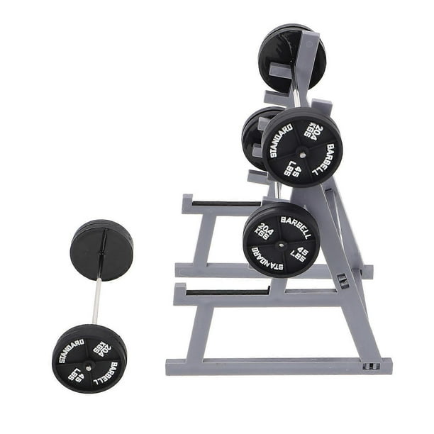 Gym Decor Mini Dumbbell Rack for Home Use Black Plastic Fitness Theme Decoration with Pen Holder 1Set