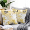 thumbnail image 2 of Waterproof Throw Pillow Covers Set of 2, 16x16 Inch Yellow Sunflower Decorative Pillowcases Outdoor Pillow Slip Cushion Covers Set for Couch Tent Spring Summer Floral Botanical Retro, 2 of 7