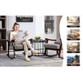 thumbnail image 6 of Rocking Chair with Massage Lumbar Support,Upholstered Glider Chair with Side Pocket, Nursery Rocker with High Backrest,Rubber Wood Legs, Rocking Accent Armchair for Living Room Bedroom Nursery, 6 of 9