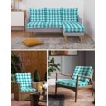 thumbnail image 6 of Turquoise Checkered Couch Cushion Covers Stretch, Washable Sofa Seat Covers Individual Seat Cushion Sofa Slipcovers Farmhouse Buffalo Plaid Couch Cover Furniture Protector S-1PCS, 6 of 7