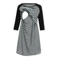 thumbnail image 3 of asdoklhq Maternity Clothes for Women,3/4 Sleeve Striped Nursing Breastfeeding Sleepwear Dress, 3 of 9