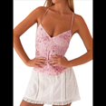 thumbnail image 3 of Camisola Sin Mangas con Cuello en V, Lentejuelas y Diamantes de Imitación Brillantes para Mujer, Top Corto de Verano con Espalda Abierta para Fiesta y Club Rosa S, 3 of 6