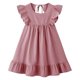 thumbnail image 5 of Vestido sin mangas de cuello redondo para niños, de verano, de color liso, con hombros descubiertos, cuello redondo, vestido de princesa, vestido transpirable para niños, parte superior de poliéster p, 5 of 5