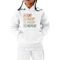 thumbnail image 1 of BXUIDJG Girls Sweatshirt Cute Relaxed Fit Tops Football Fans Sports Gift Teen Rugby Player Retro Letter Printed Loose With Pocket Sweatshirt Cute Trendy Pullover White 13-14 T, 1 of 3