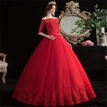 thumbnail image 3 of Robe de Mariée Rouge Faite à la Main, 3 of 4